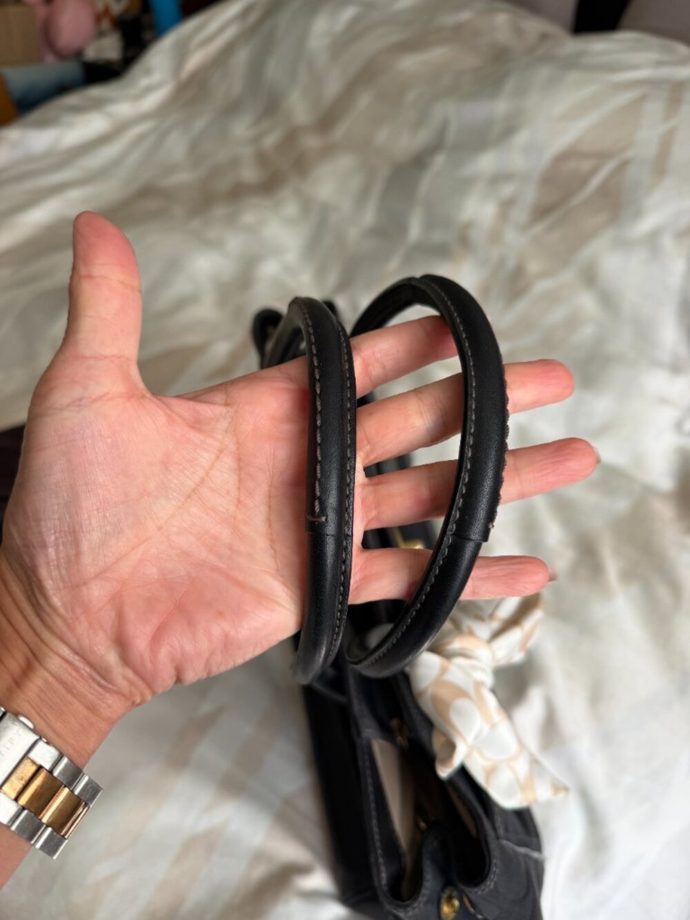 Coach Hamptons Legacy Madeleine Black Signature Canvas Tote Bag (Style: 11558) - Picture 7 of 12